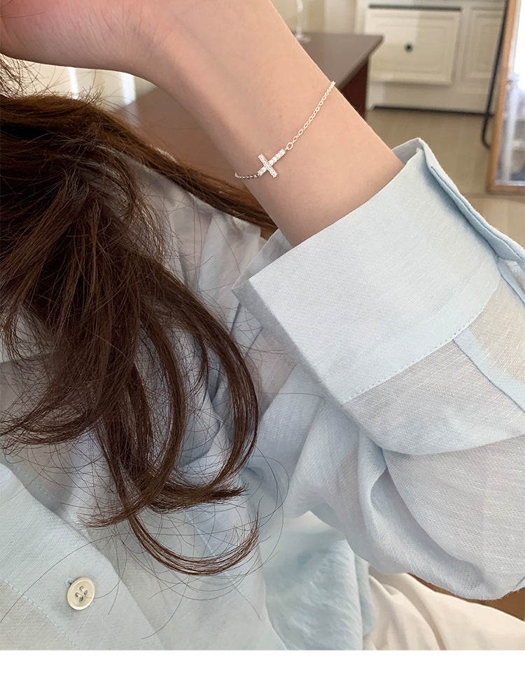Silver Cross Bracelet
