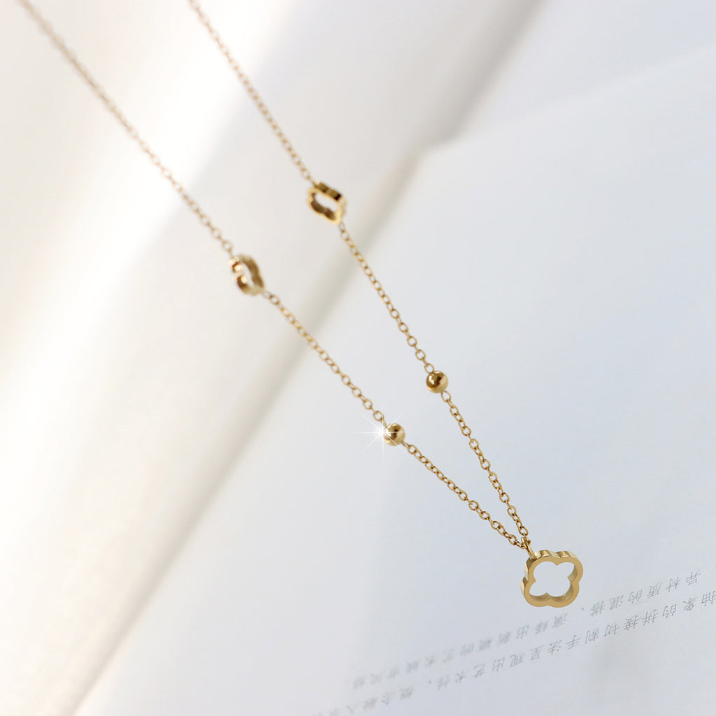 Four-leaf Clover Steel Necklace