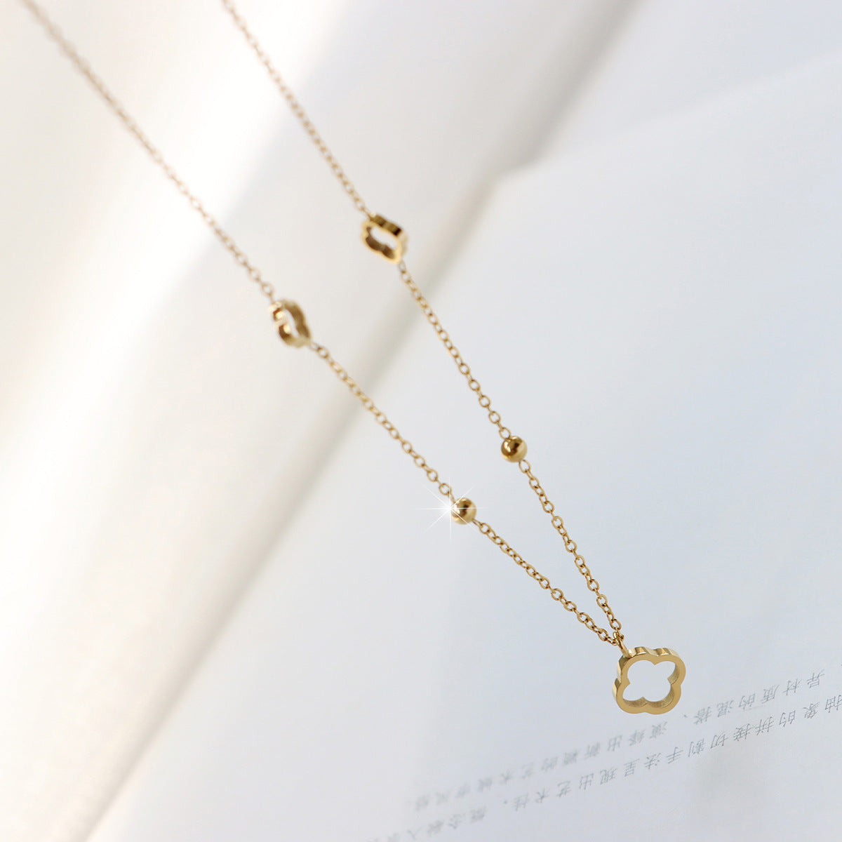 Four-leaf Clover Steel Necklace