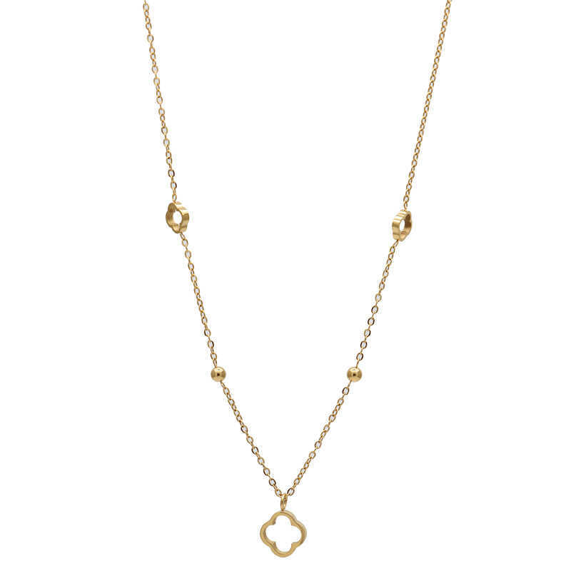 Four-leaf Clover Steel Necklace
