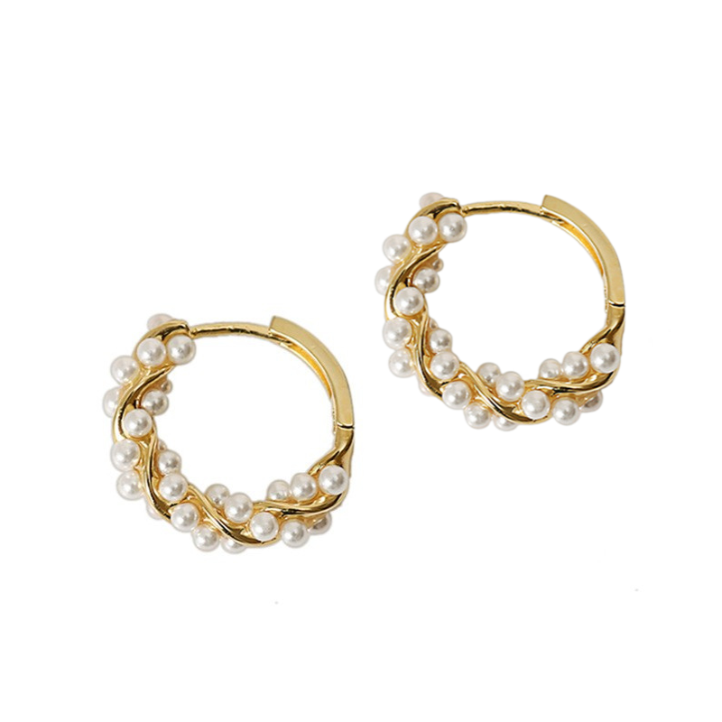 Serene Pearl Bloom Hoops
