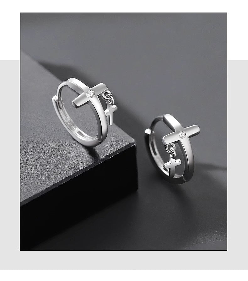 Double Cross Ear Clasp