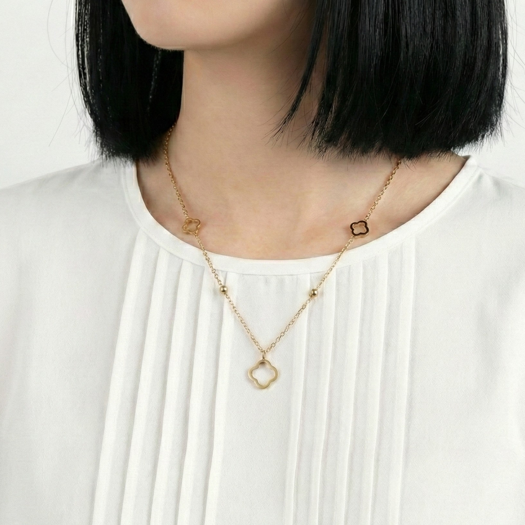 Four-leaf Clover Steel Necklace