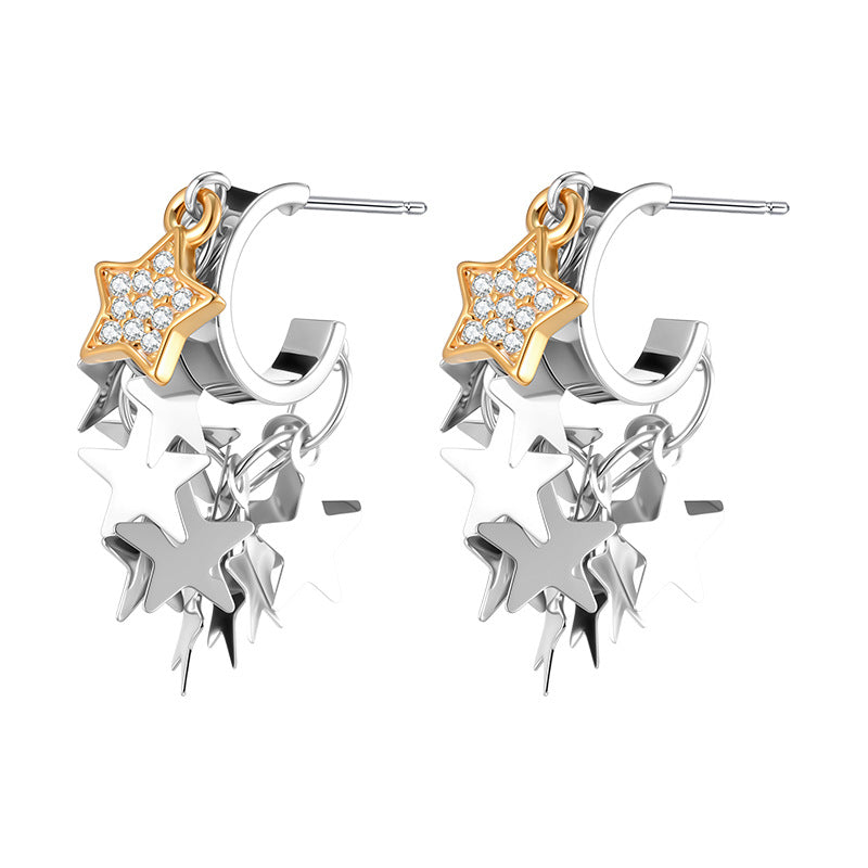Silver Star Earrings