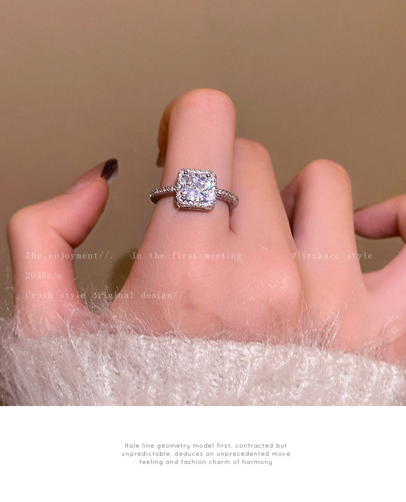 Square Moissanite Ring
