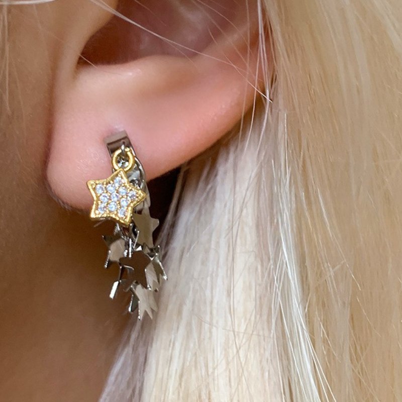 Silver Star Earrings