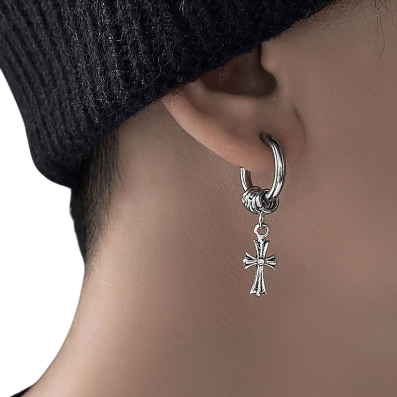 Diamond Cross Earrings