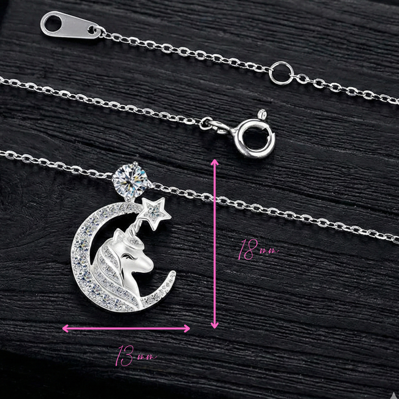 Lucky Unicorn Silver Necklace