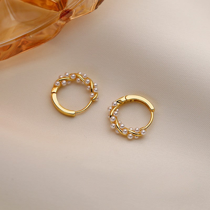 Serene Pearl Bloom Hoops