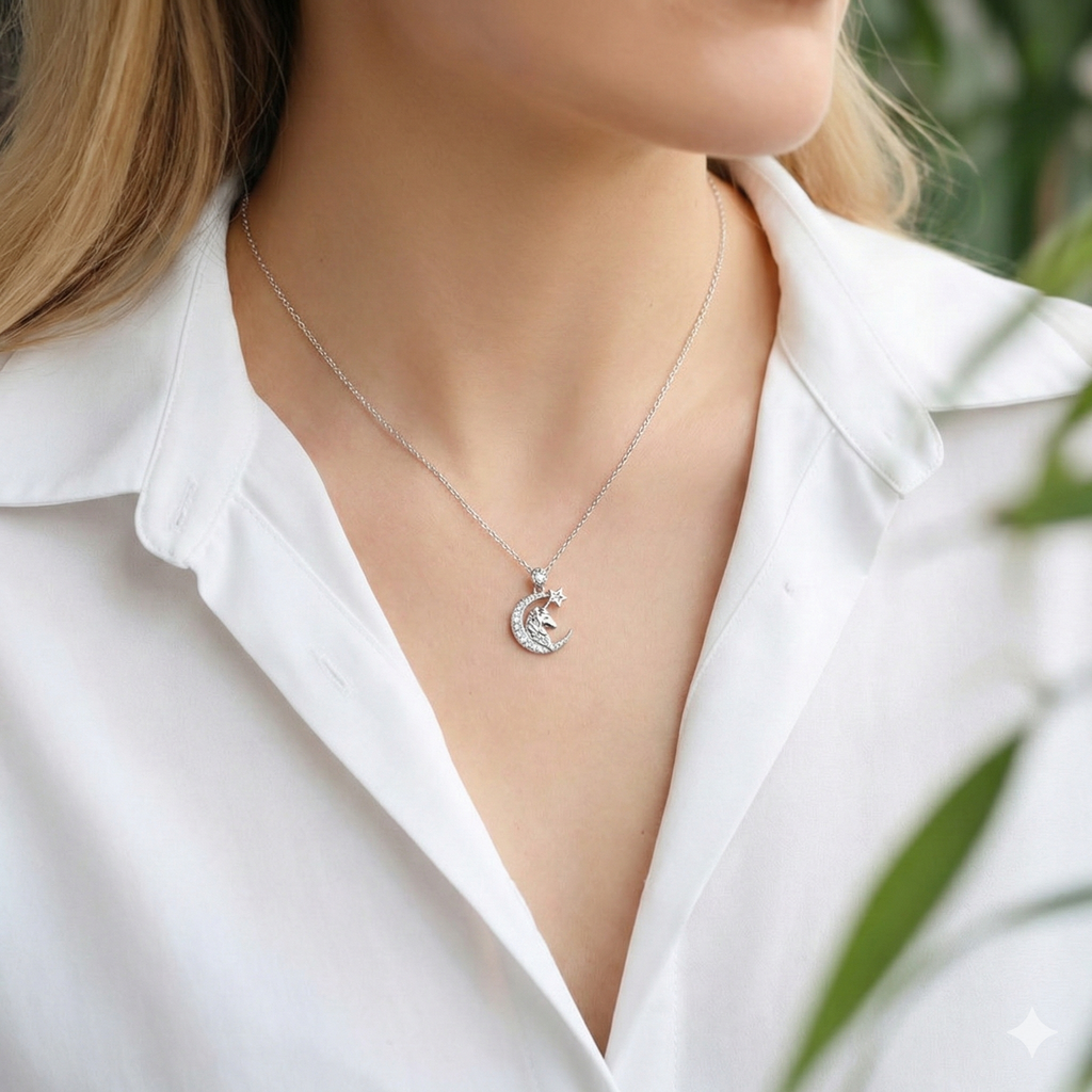 Lucky Unicorn Silver Necklace