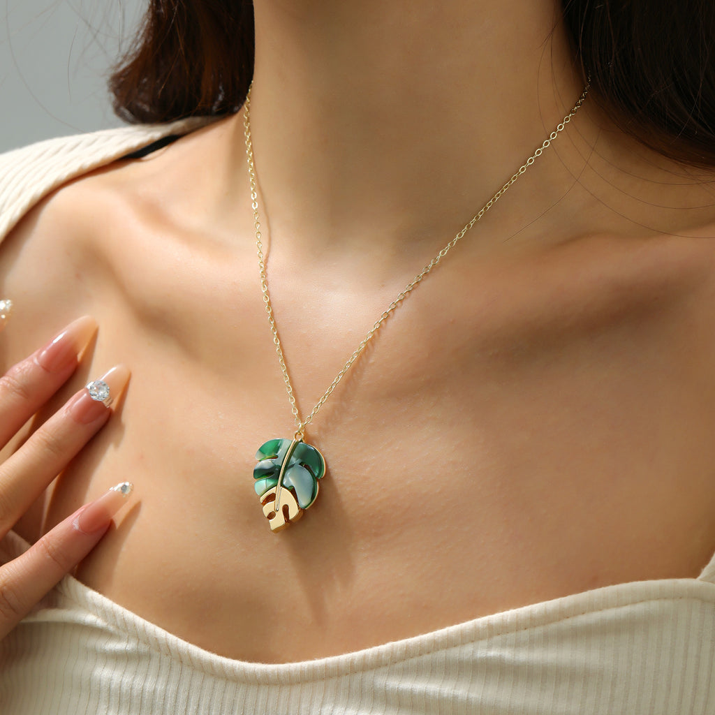 Leaf Trendy Style Gold Plated Necklace