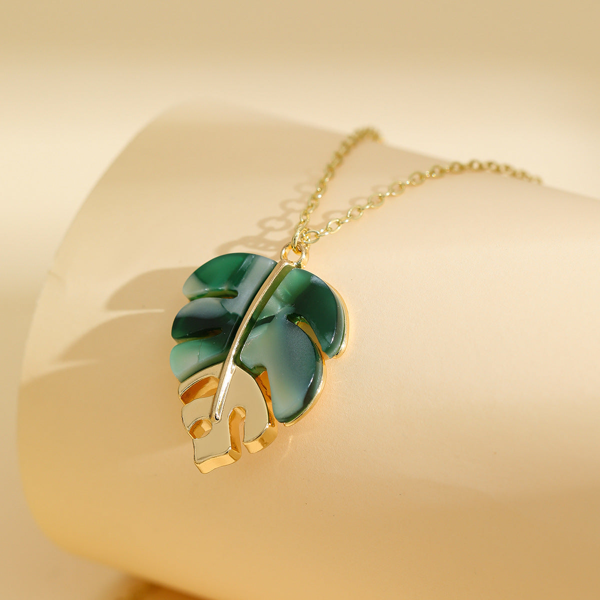 Leaf Trendy Style Gold Plated Necklace