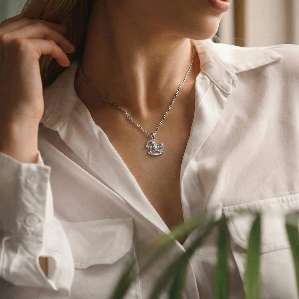 Rocking Horse Silver Necklace