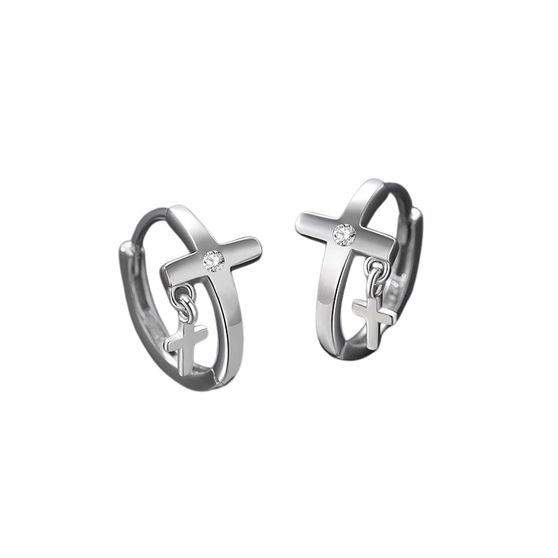 Double Cross Ear Clasp